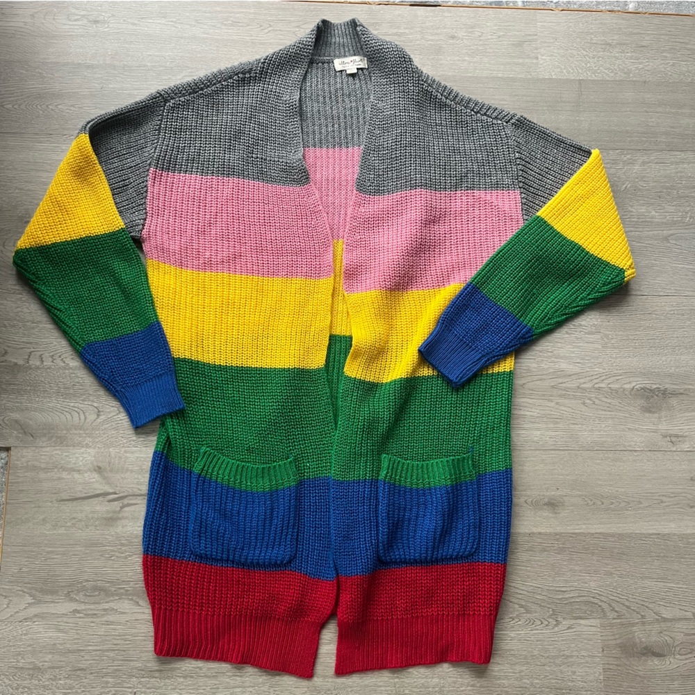 Ultra Flirt Colorblock 90s inspired duster cardigan (s)